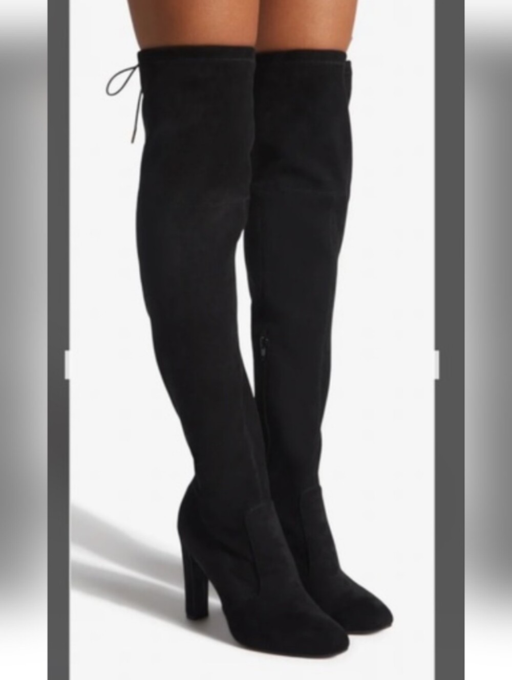 NWOT Jesyna-E Women’s Over-the-Knee Black Suede High-Heel Boots Size 7